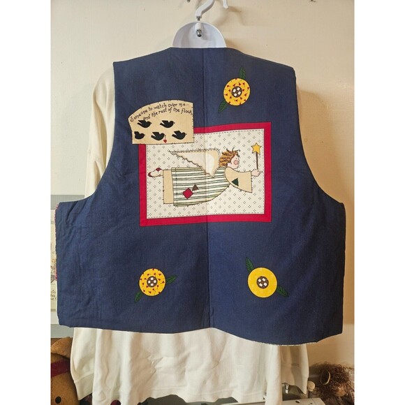 Hand-sewn Guardian Angel Patchwork Vest Size L - Picture 4 of 5